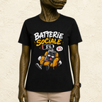 T-shirt Unisexe « Batterie sociale : 1% »