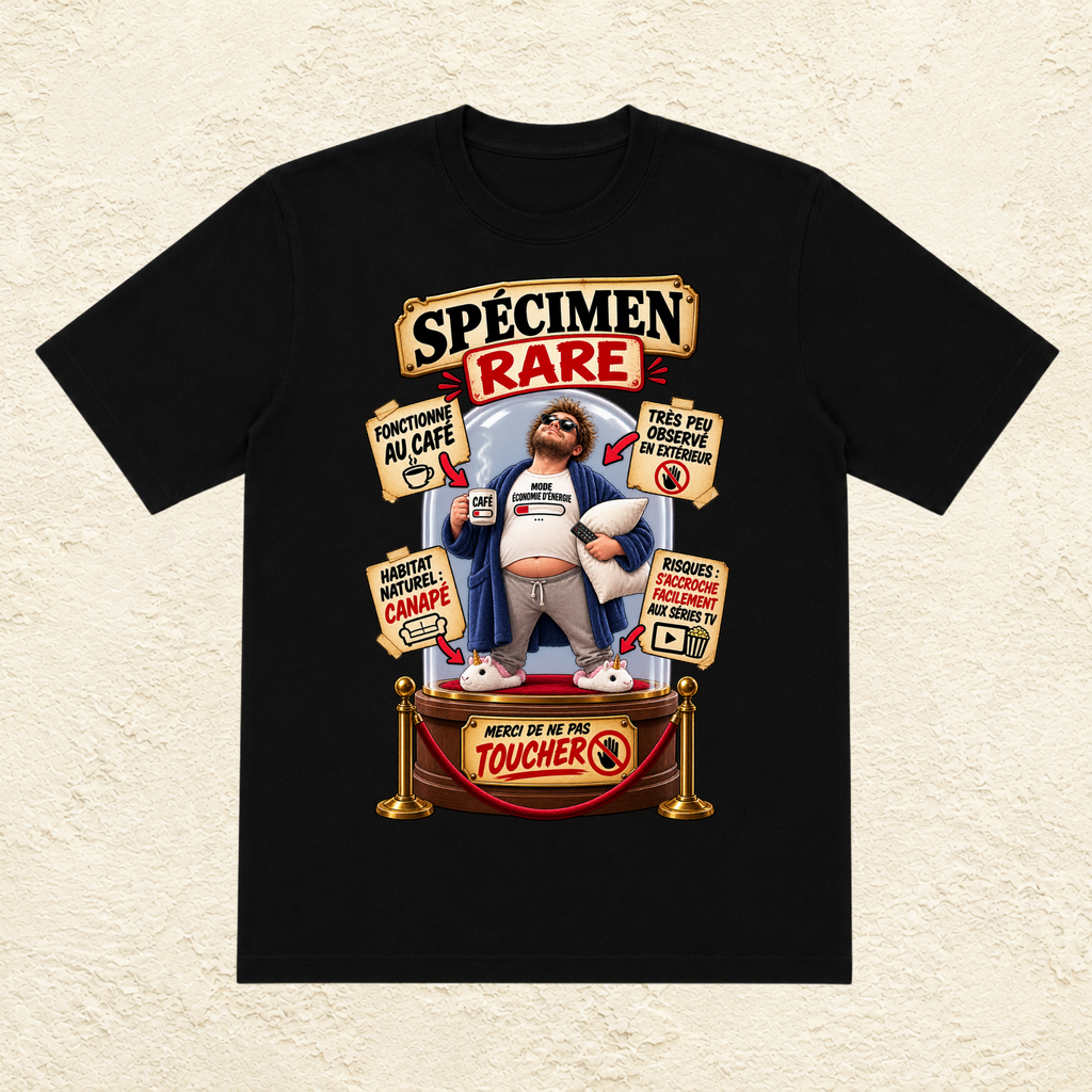 T-shirt Homme « Spécimen rare : Merci de ne pas toucher »