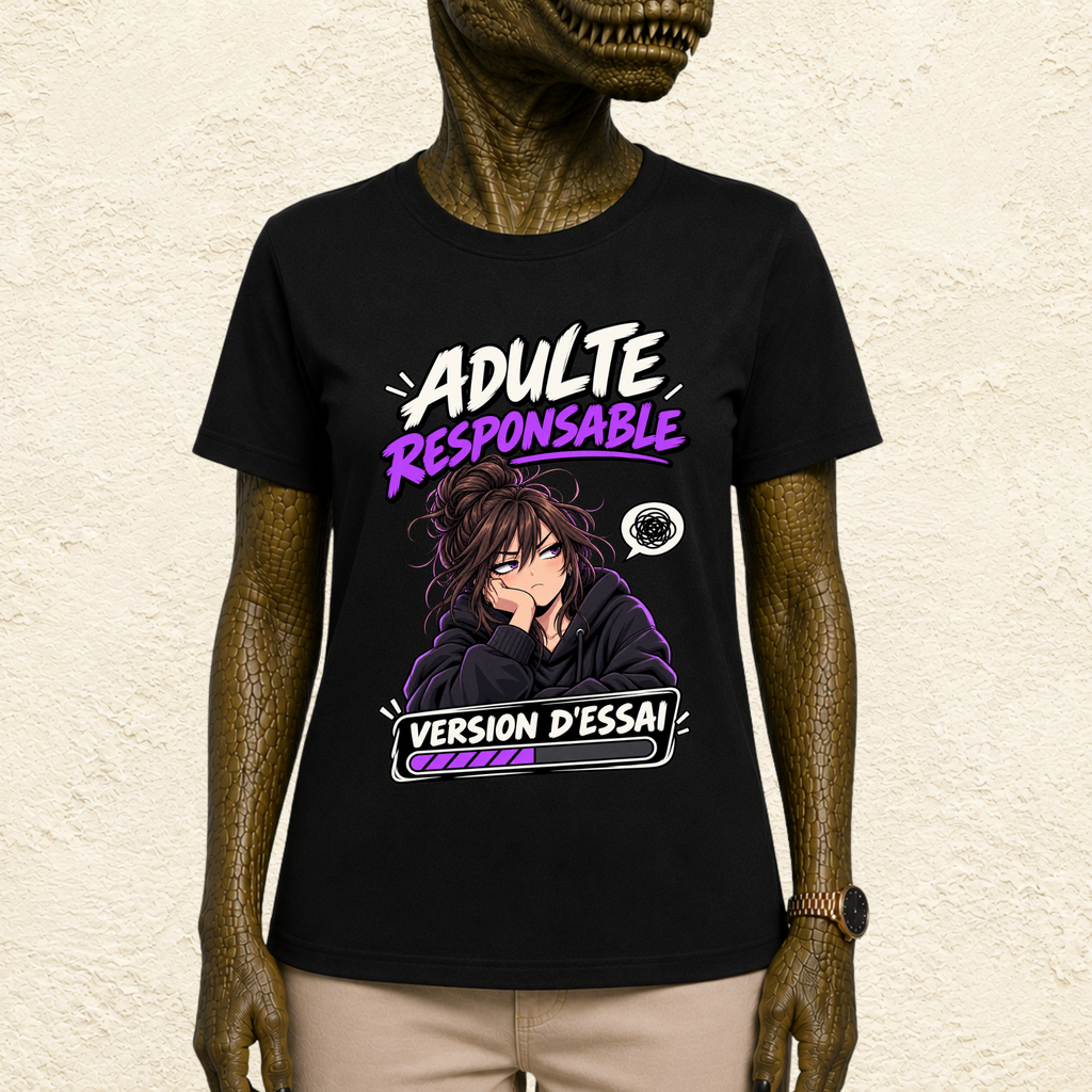 T-shirt Femme « Adulte responsable : Version d'essai »