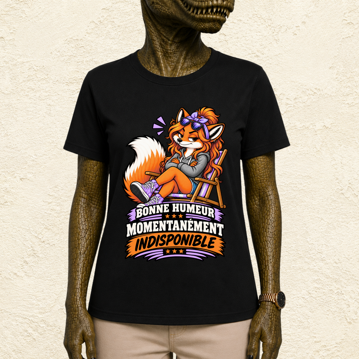 T-shirt Femme illustré « Bonne humeur momentanément indisponible »