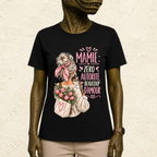 T-shirt Femme Illustré "Mamie : Zéro autorité, Beaucoup d'amour"