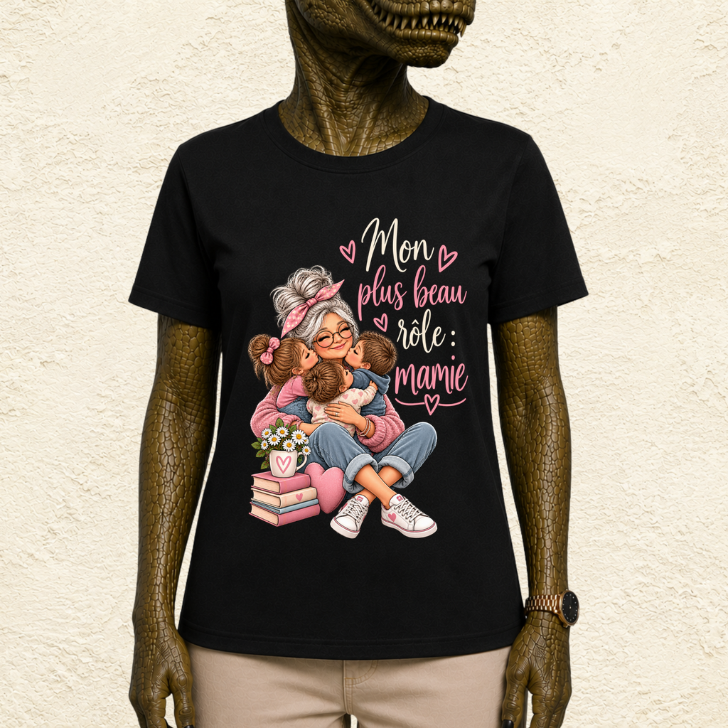 T-shirt Femme Illustré "Mon plus beau rôle : Mamie"