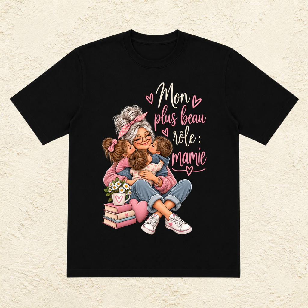 T-shirt Femme Illustré "Mon plus beau rôle : Mamie"