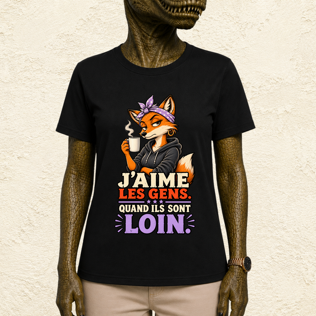 T-shirt Femme « J'aime les gens. Quand ils sont loin. »