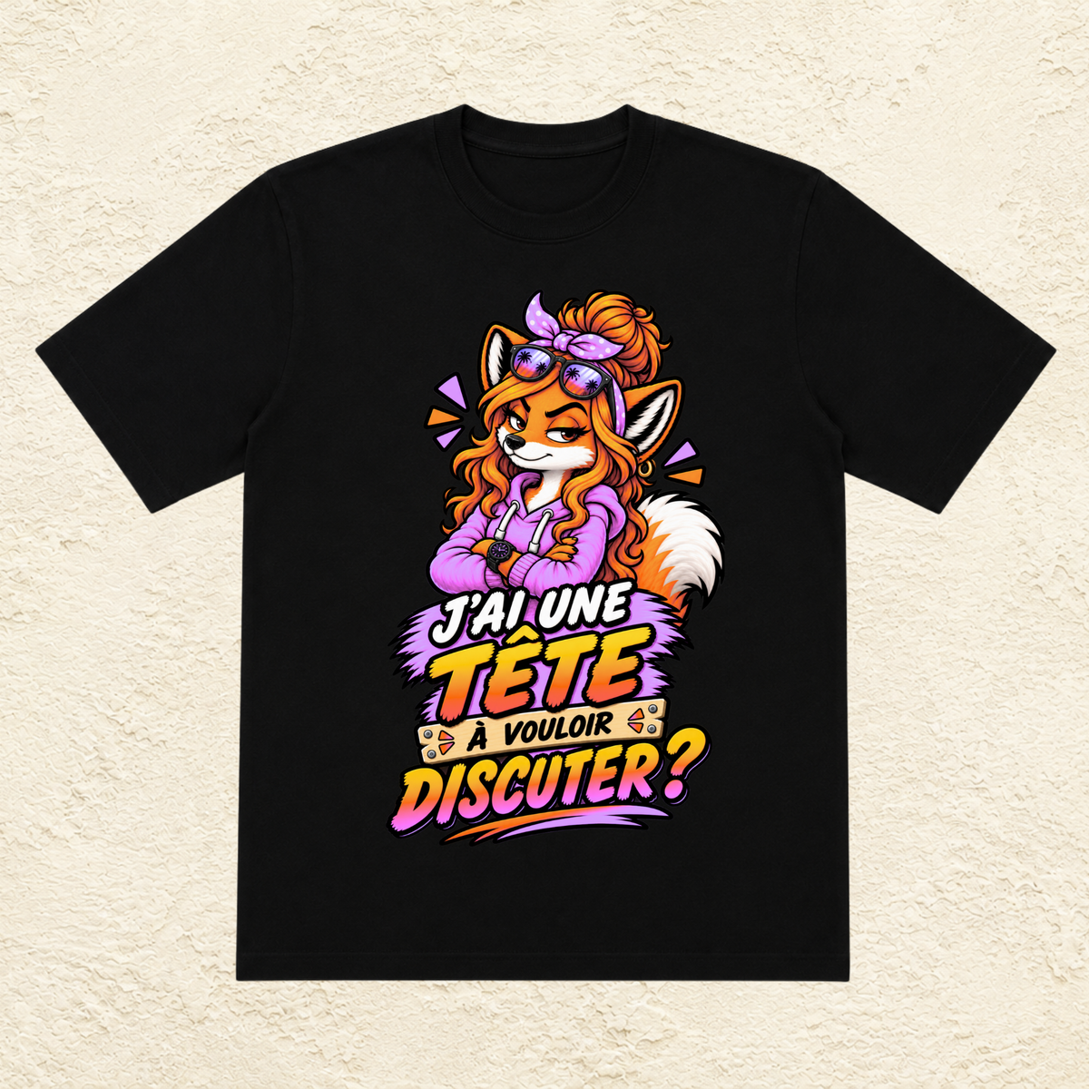 T-shirt Femme illustré « J'ai une tête à vouloir discuter ? »