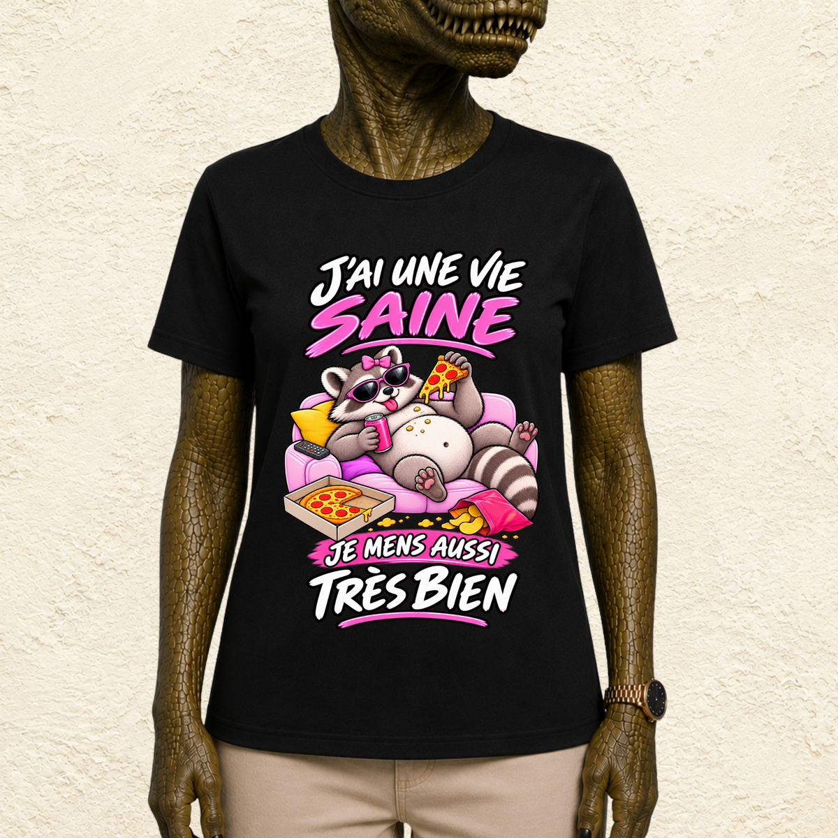 T-shirt Femme « J'ai une vie saine, je mens aussi très bien »
