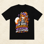 T-shirt Femme illustré « Je suis adorable avec les gens que je supporte »
