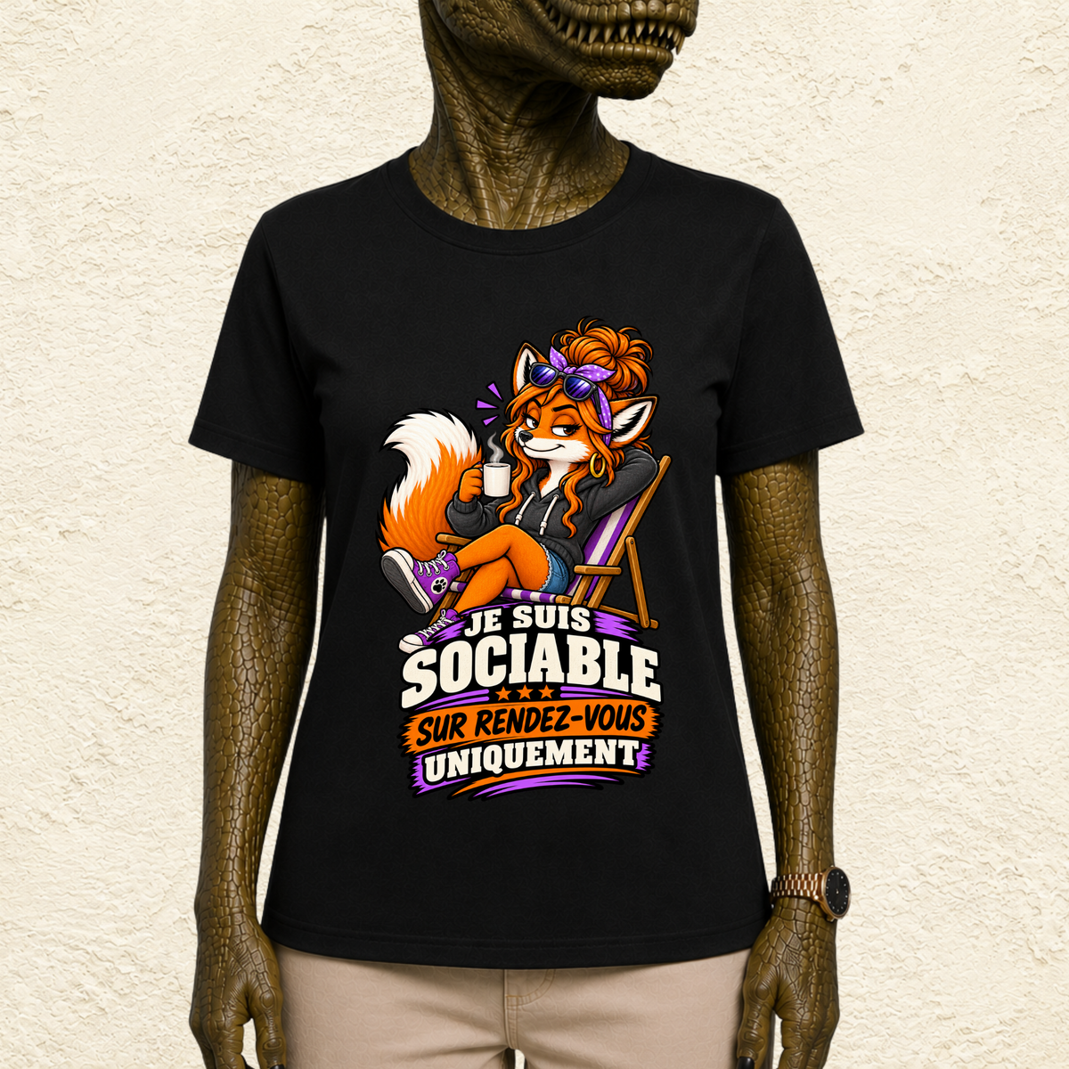 T-shirt Femme « Je suis sociable sur rendez-vous uniquement »