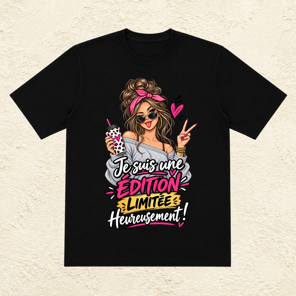 T-shirt Femme « Je suis une édition limitée, heureusement ! »