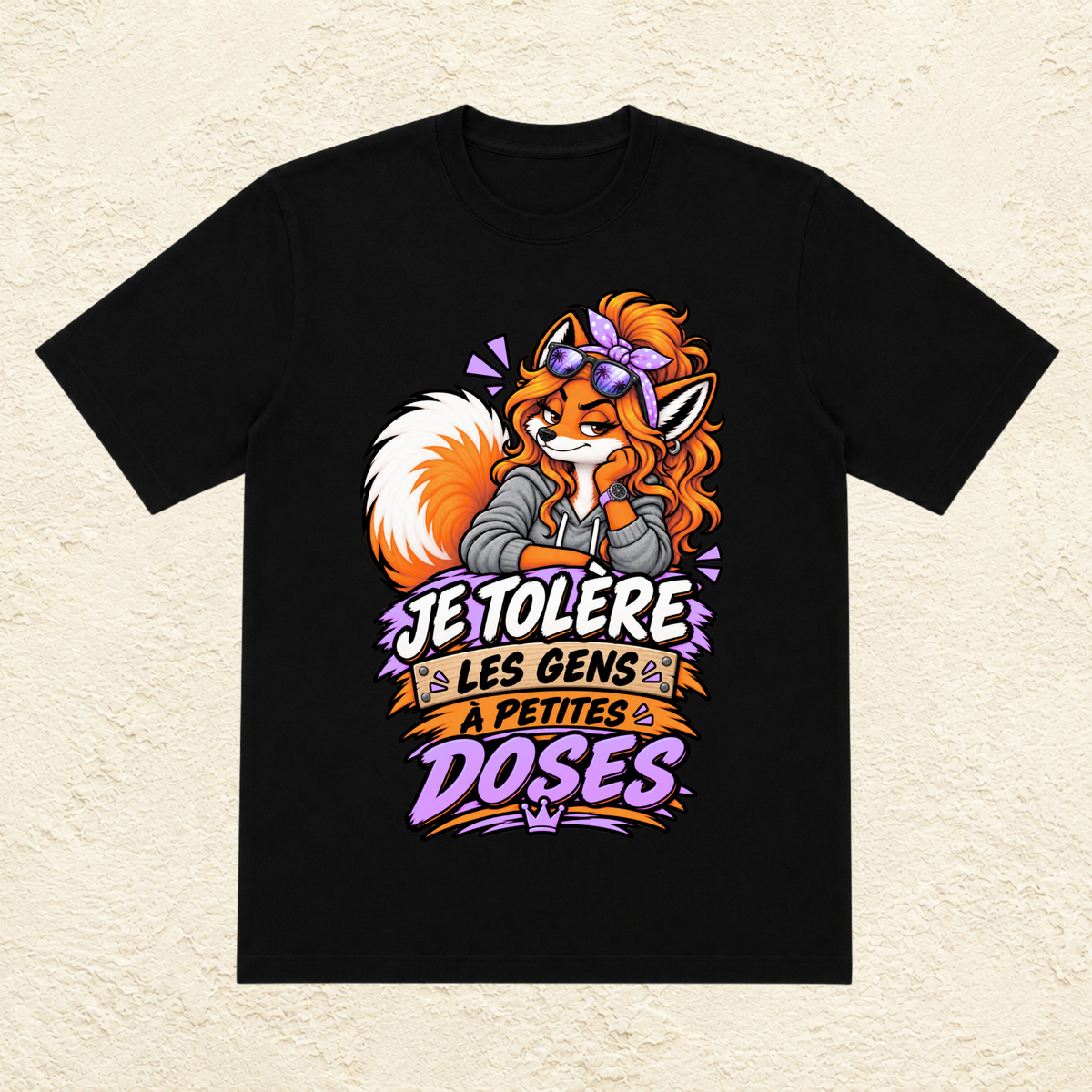 T-shirt Femme illustré « Je tolère les gens à petites doses »