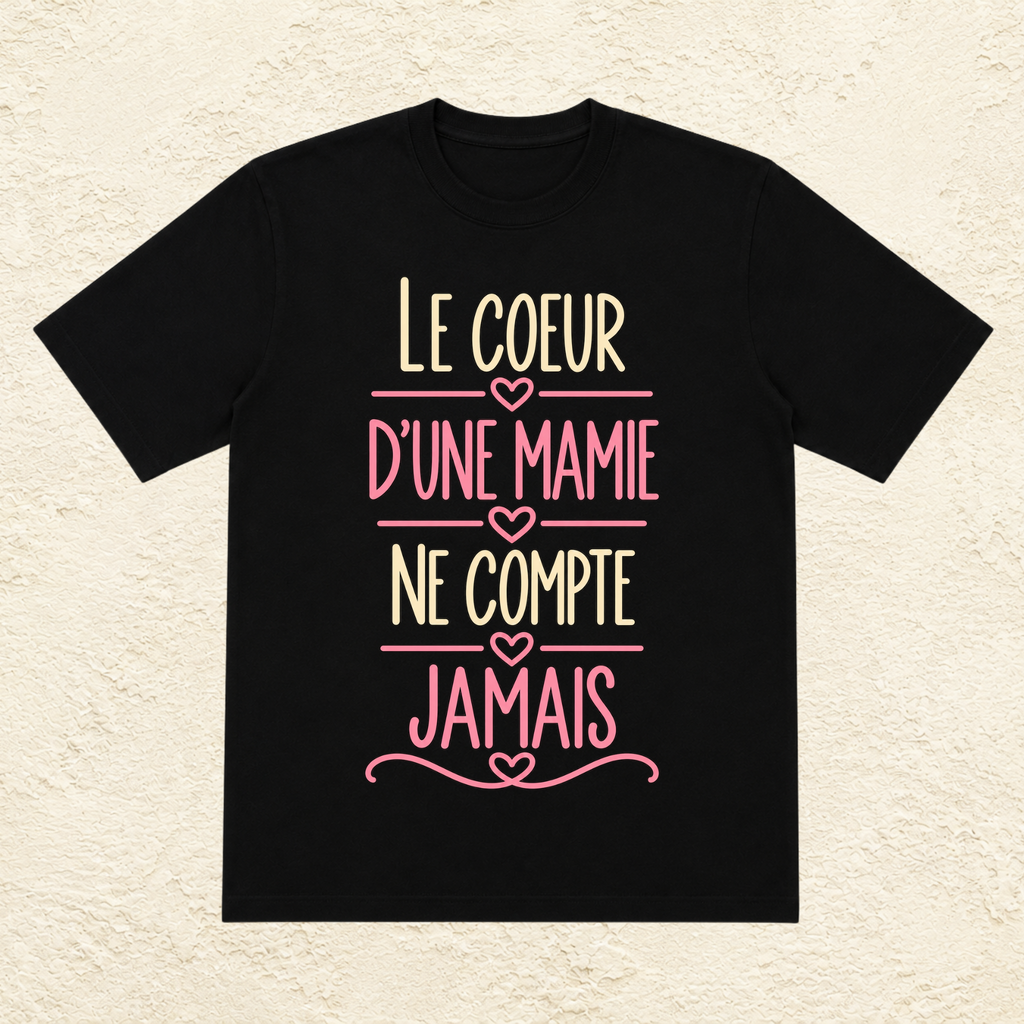T-shirt femme Le cœur d’une mamie ne compte jamais – Un amour sans limites