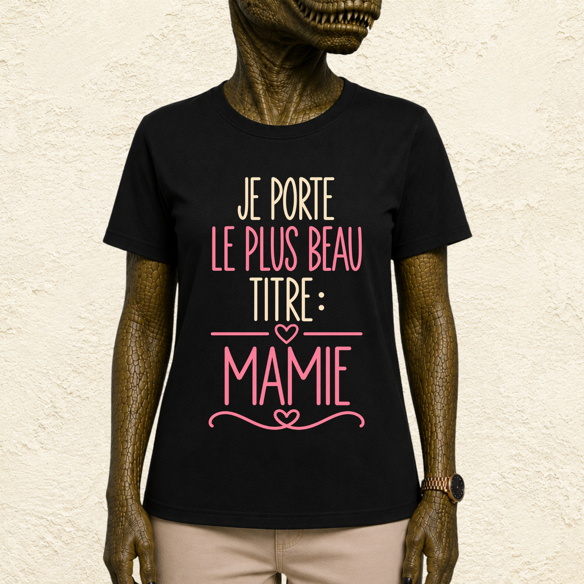T-shirt femme Je porte le plus beau titre : mamie – Une fierté à afficher