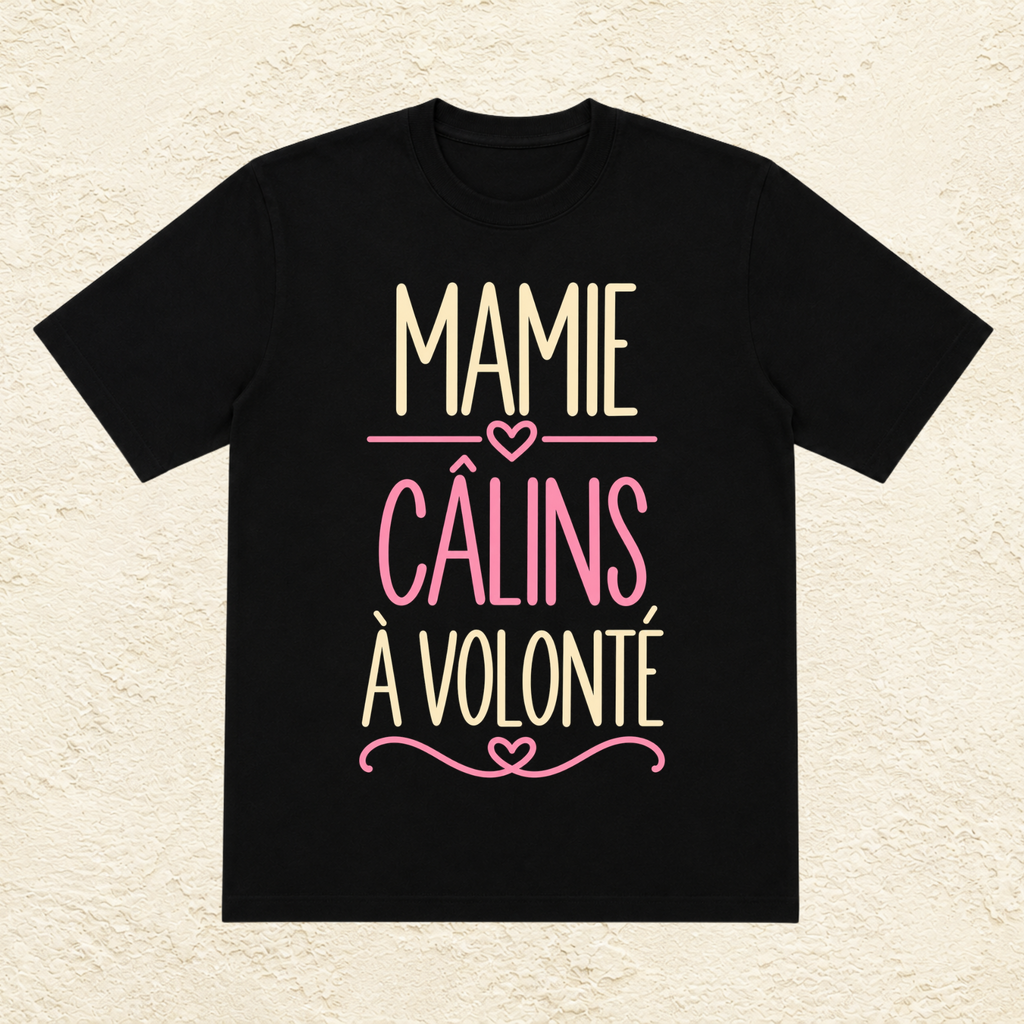 T-shirt femme Mamie câlins à volonté – Une dose infinie de tendresse