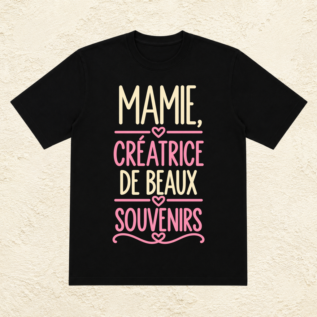 T-shirt femme Mamie créatrice de beaux souvenirs – Une attention pleine de tendresse