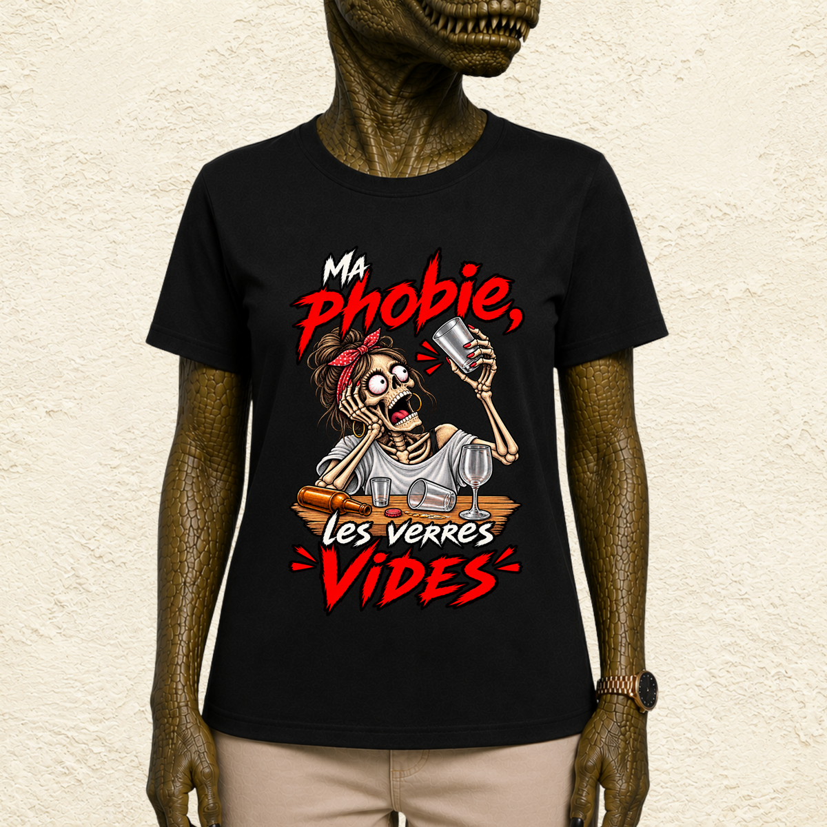 T-shirt Femme « Ma phobie, les verres vides »