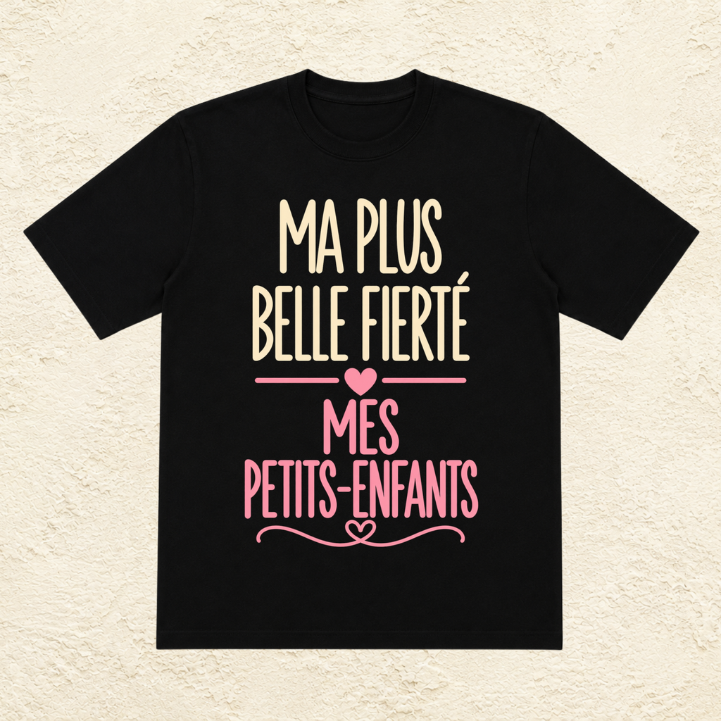 T-shirt femme Ma plus belle fierté, mes petits-enfants – Le bonheur d’être mamie