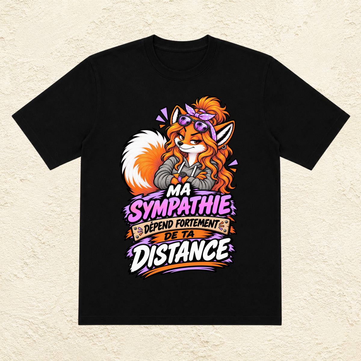 T-shirt Femme illustré « Ma sympathie dépend fortement de ta distance »