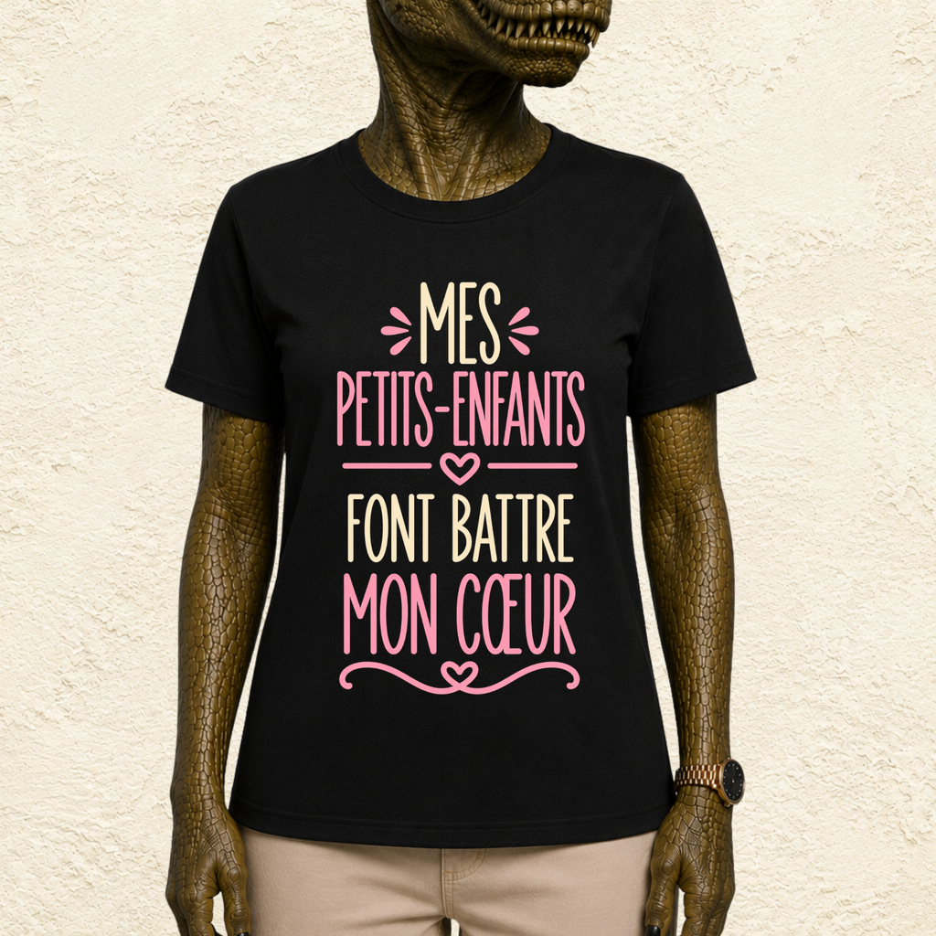 T-shirt femme Mes petits-enfants font battre mon cœur – Un message plein d’amour