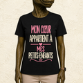 T-shirt Femme Mon cœur appartient à mes petits-enfants – Une tendresse sans limites