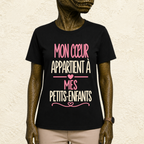 T-shirt Femme Mon cœur appartient à mes petits-enfants – Une tendresse sans limites