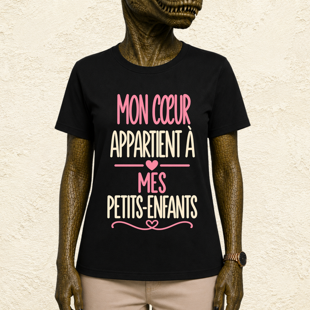 T-shirt Femme Mon cœur appartient à mes petits-enfants – Une tendresse sans limites