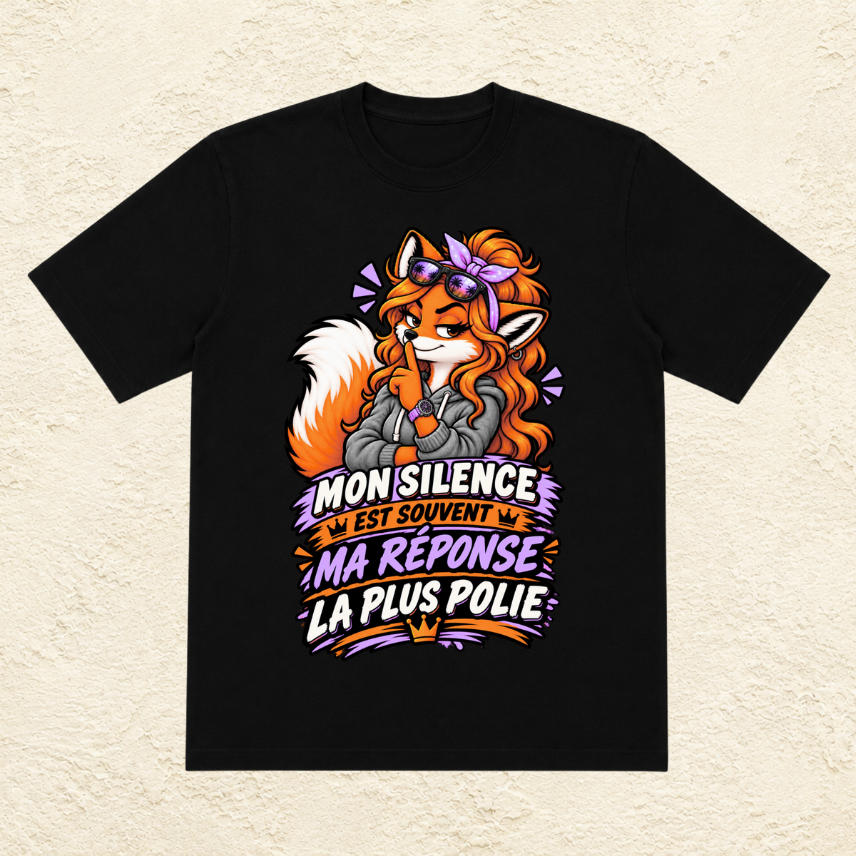 T-shirt Femme illustré « Mon silence est souvent ma réponse la plus polie »