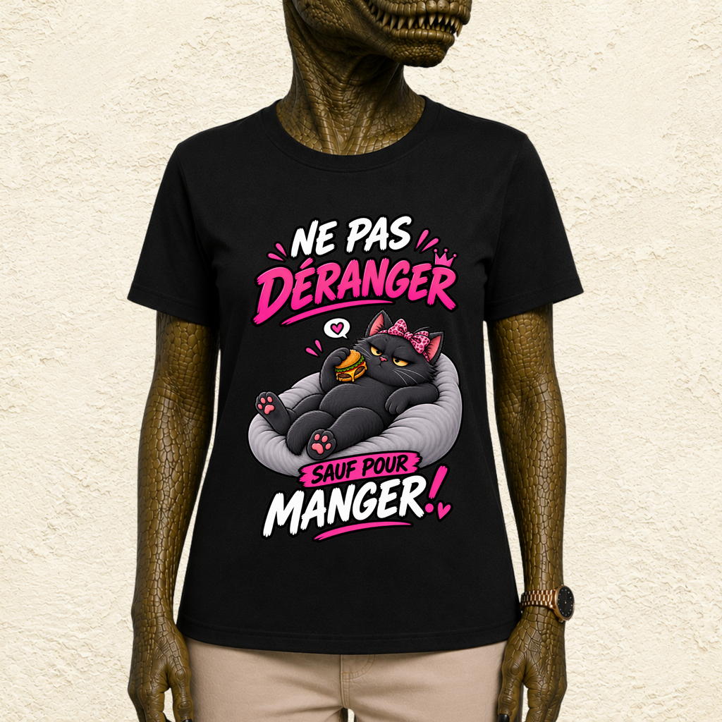 T-shirt Femme « Ne pas déranger sauf pour manger ! »