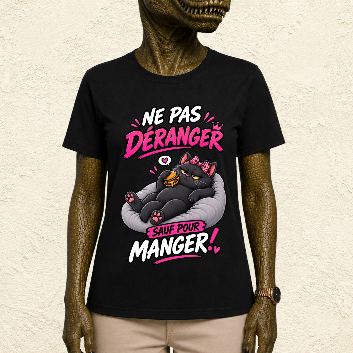 T-shirt Femme « Ne pas déranger sauf pour manger ! »