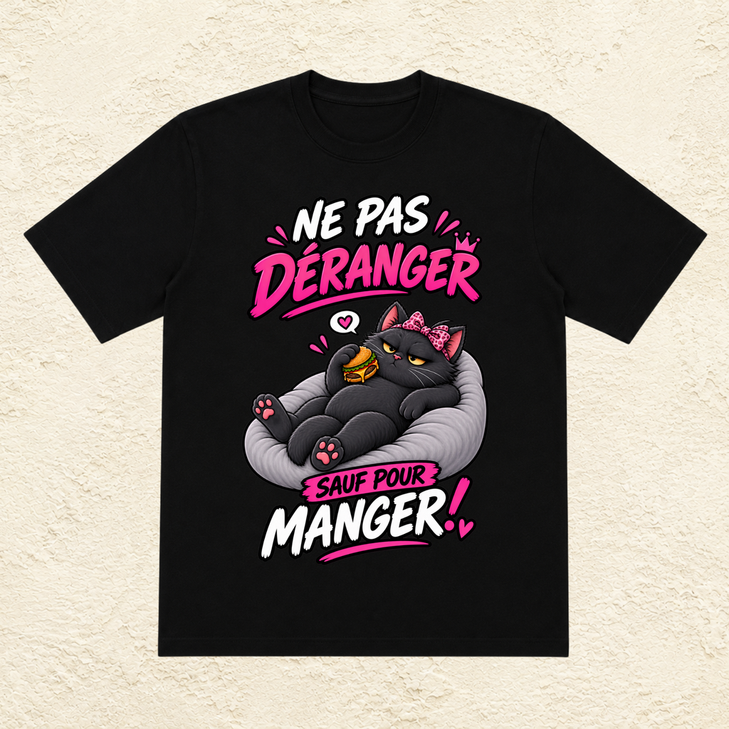 T-shirt Femme « Ne pas déranger sauf pour manger ! »