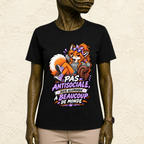 T-shirt Femme illustré « Pas antisociale, juste allergique à beaucoup de monde »
