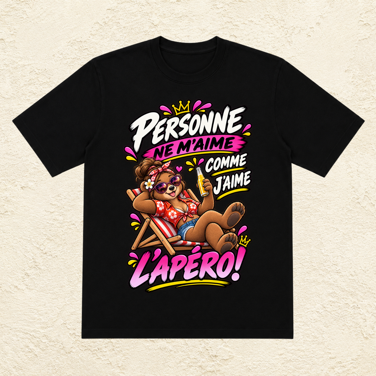 T-shirt Femme « Personne ne m'aime comme j'aime l'apéro ! »