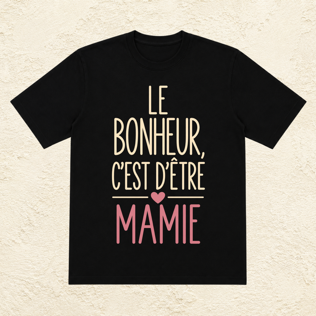 T-shirt Femme Texte "Le bonheur, c'est d'être Mamie"