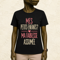T-shirt Femme Texte "Mes petits-enfants ? Ma faiblesse assumée"