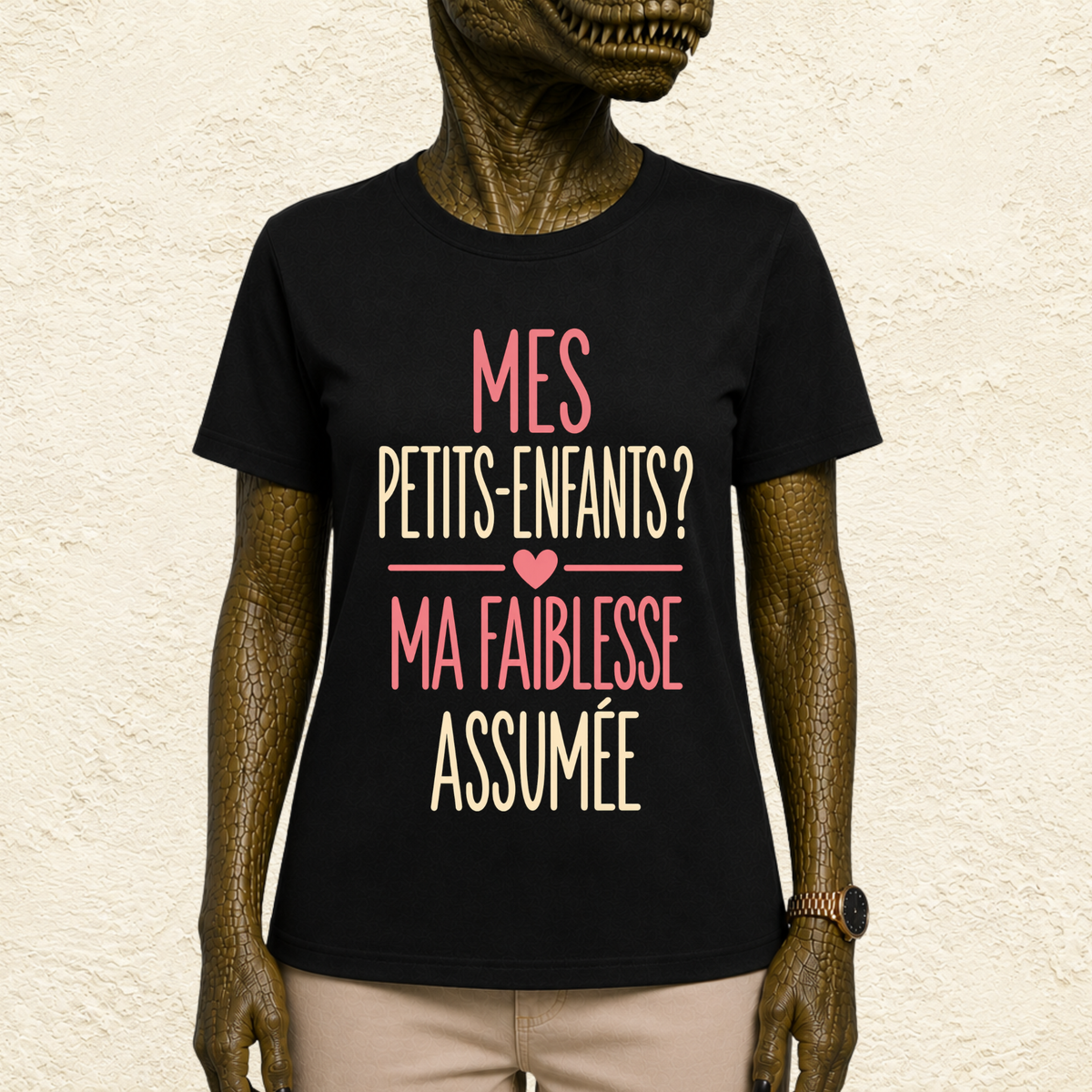 T-shirt Femme Texte "Mes petits-enfants ? Ma faiblesse assumée"