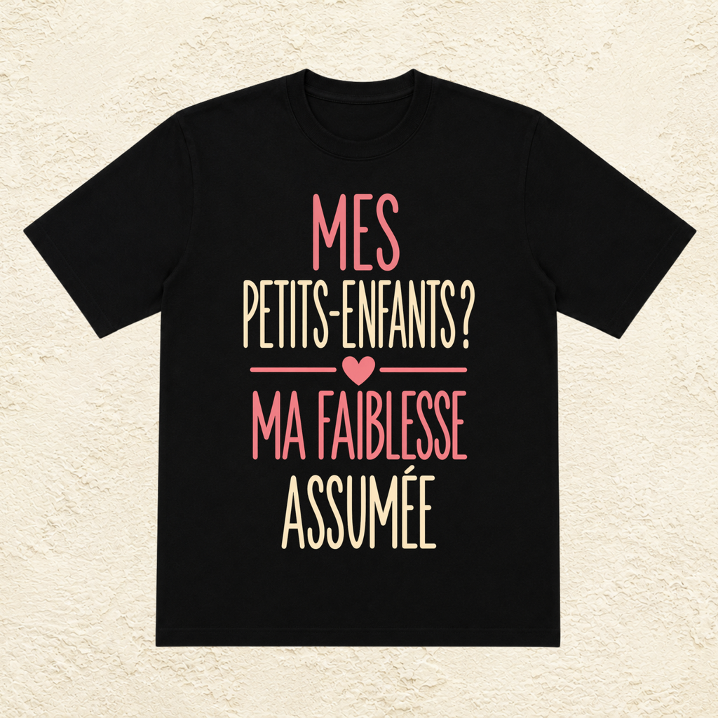 T-shirt Femme Texte "Mes petits-enfants ? Ma faiblesse assumée"