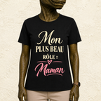 T-shirt Femme texte « Mon plus beau rôle : Maman »