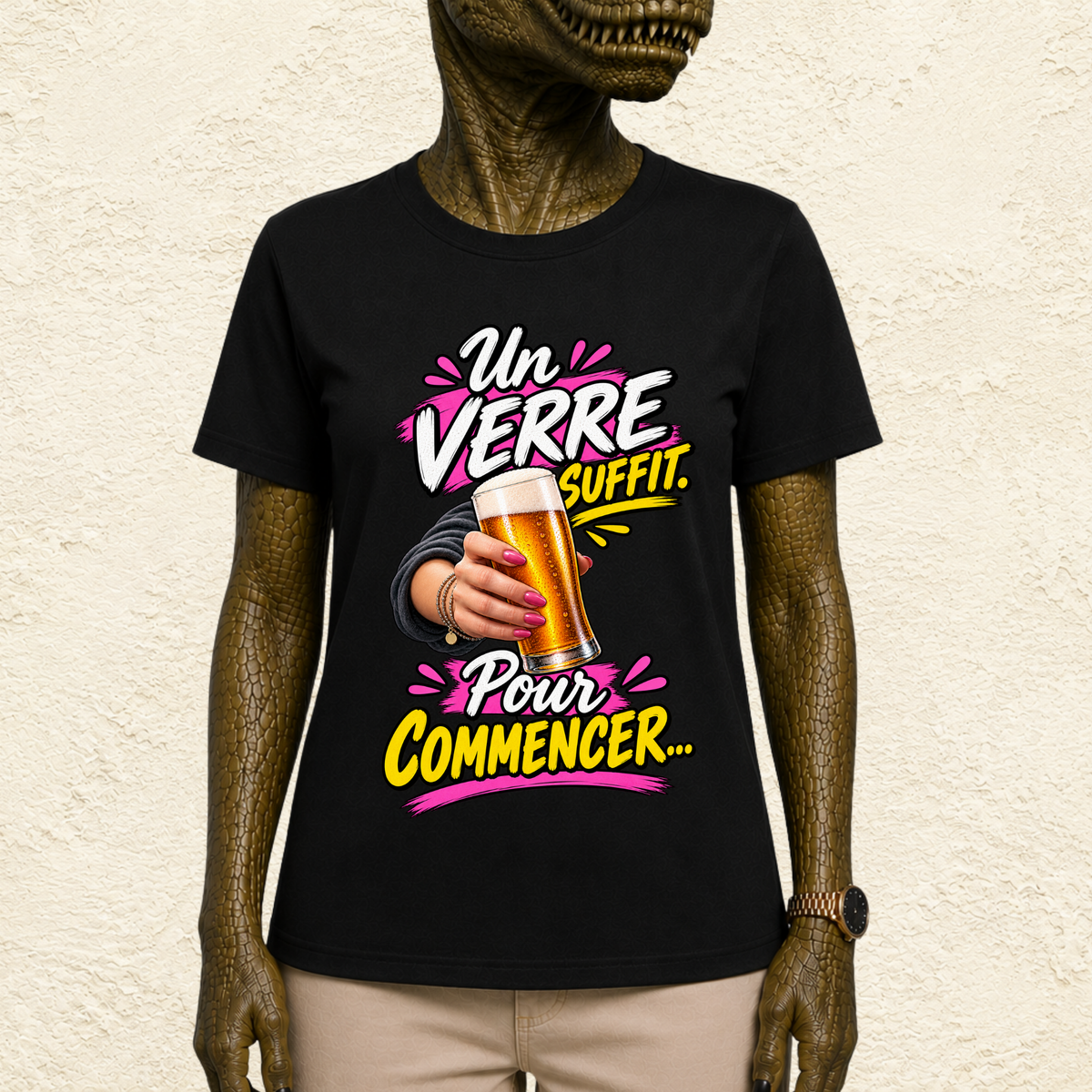 T-shirt Femme « Un verre suffit. Pour commencer... »
