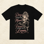 T-shirt Femme illustré « Douce comme une maman, féroce comme une lionne »
