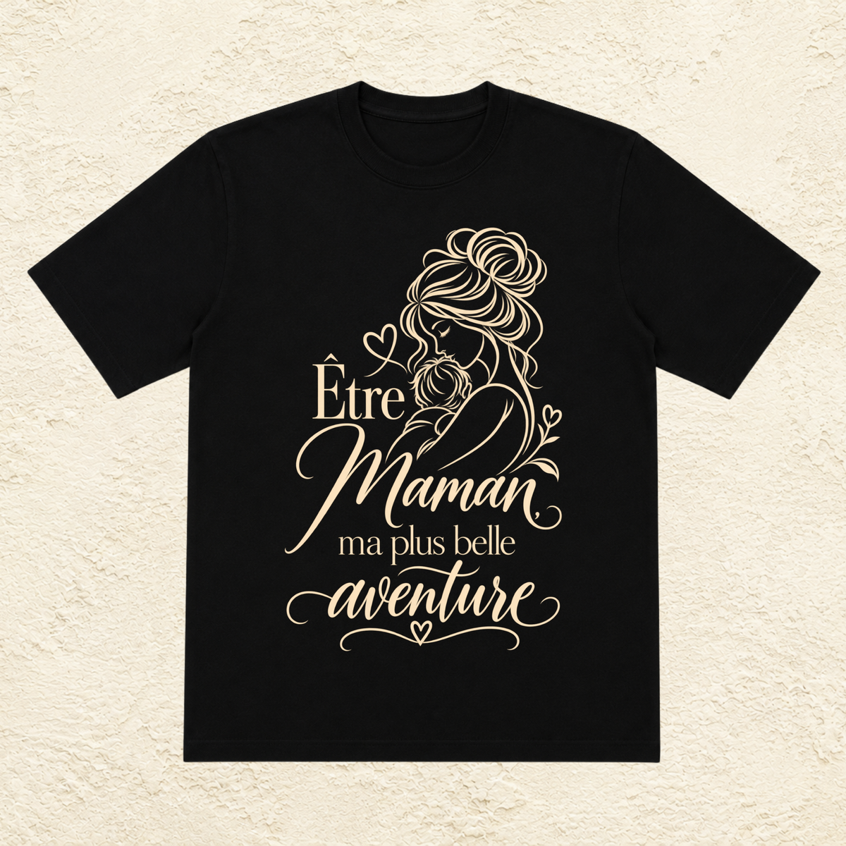 T-shirt Femme illustré « Être maman, ma plus belle aventure »