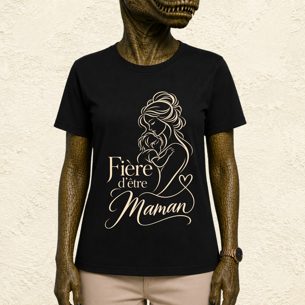 T-shirt Femme illustré « Fière d'être maman »
