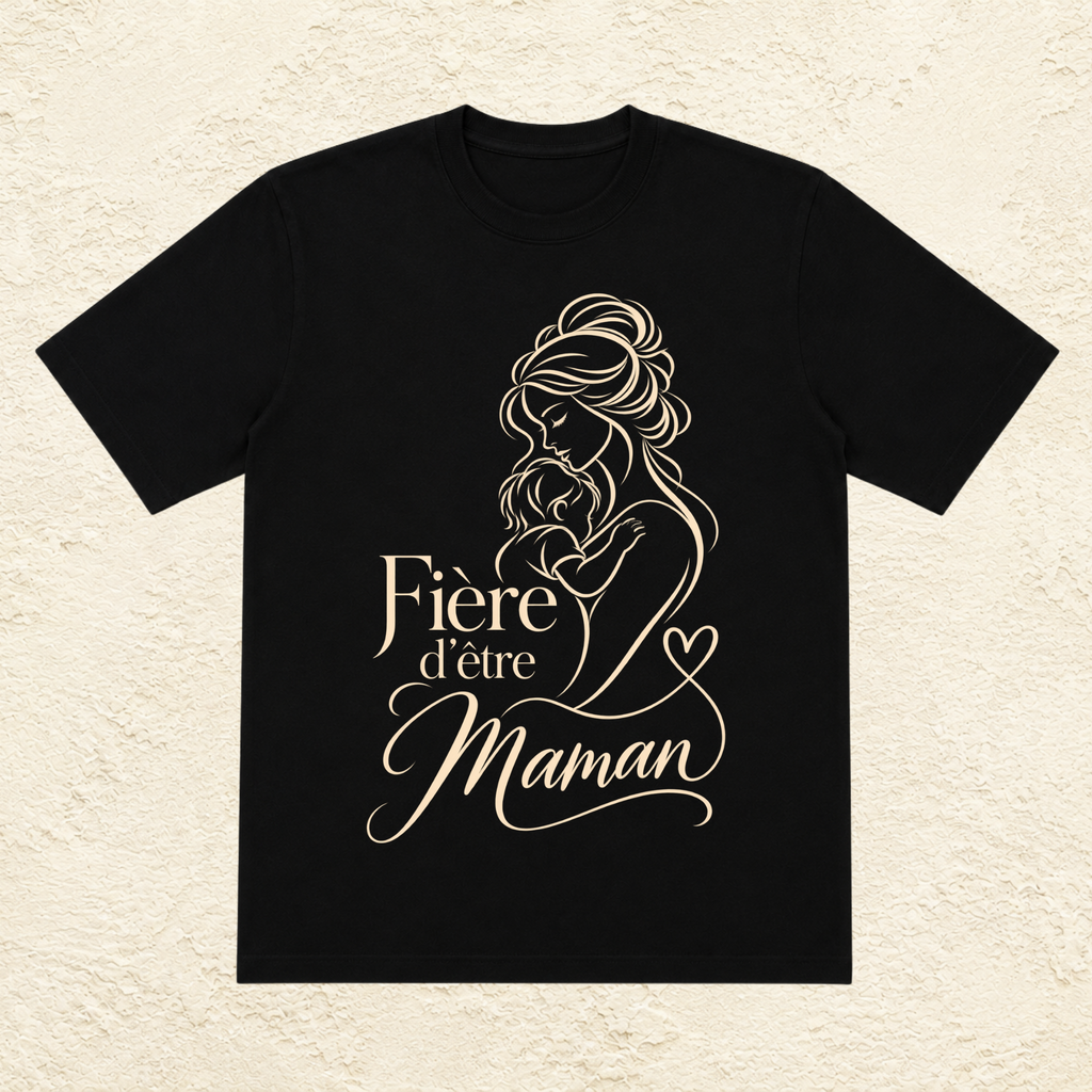 T-shirt Femme illustré « Fière d'être maman »