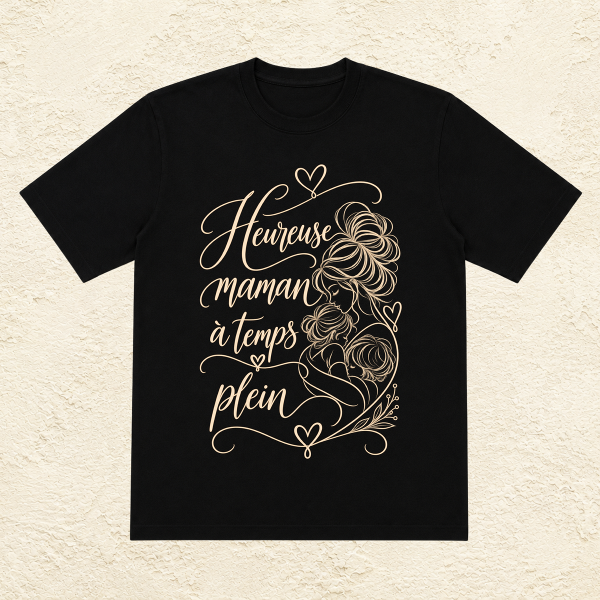 T-shirt Femme illustré « Heureuse maman à temps plein »