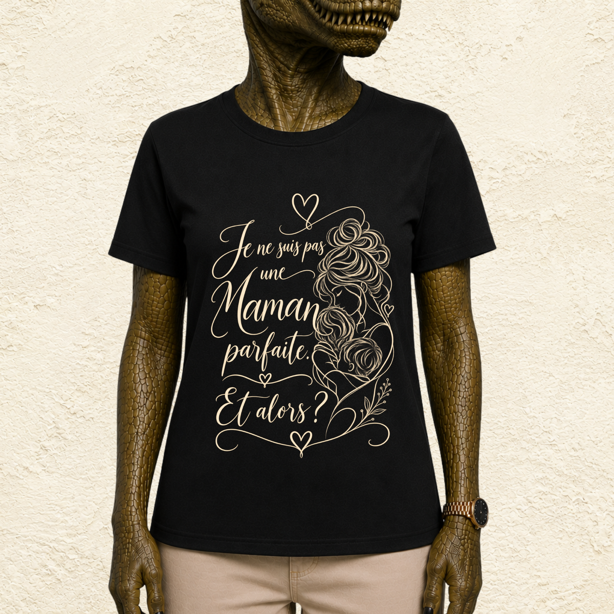 T-shirt Femme illustré « Je ne suis pas une maman parfaite. Et alors ? »