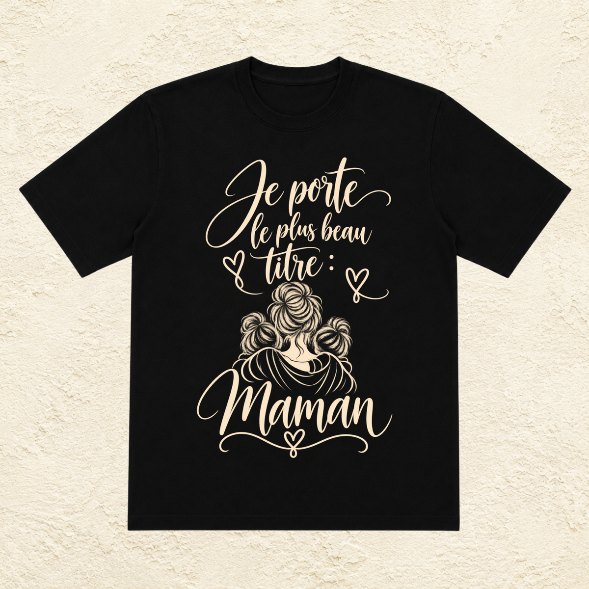 T-shirt Femme illustré « Je porte le plus beau titre : Maman »