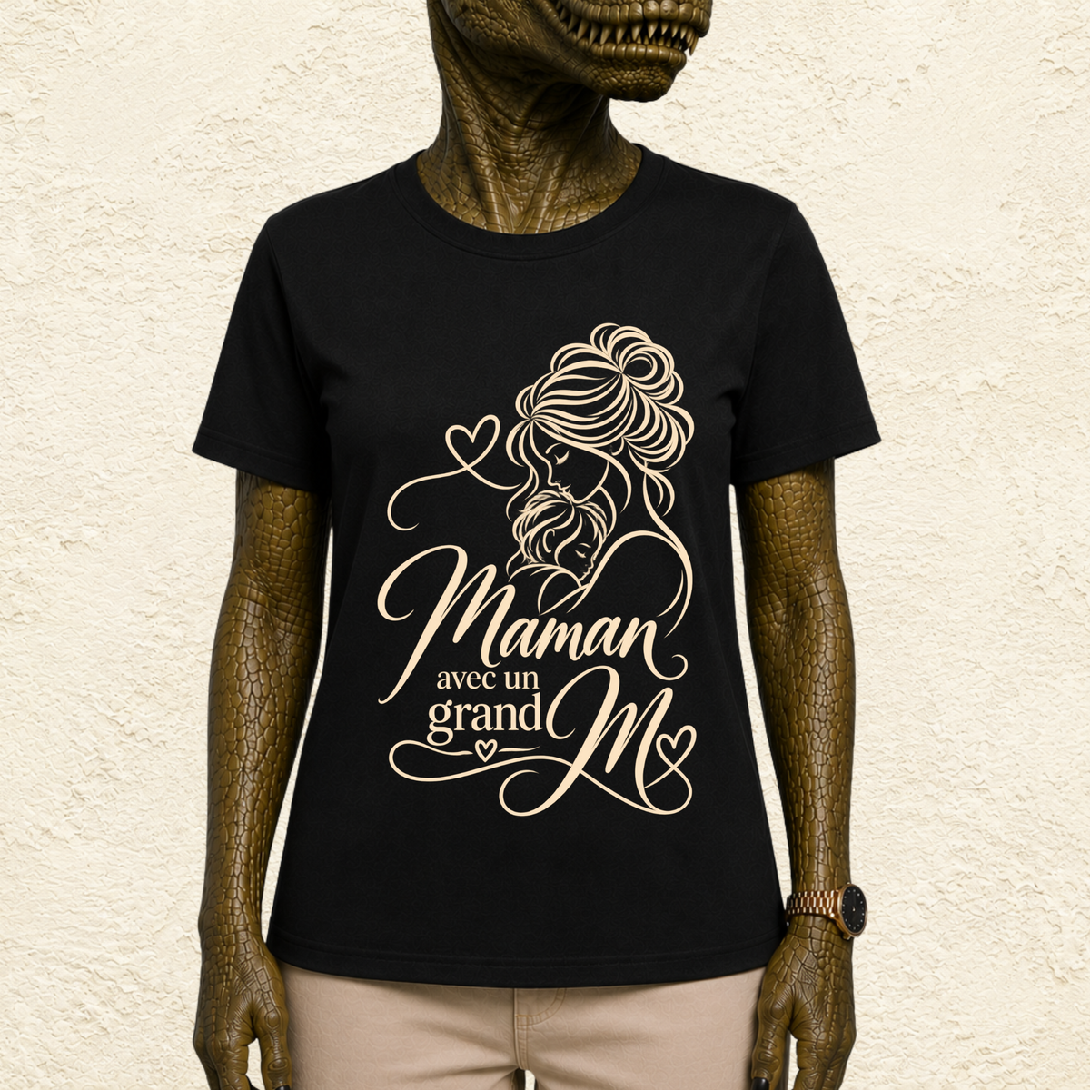 T-shirt Femme illustré « Maman avec un grand M »
