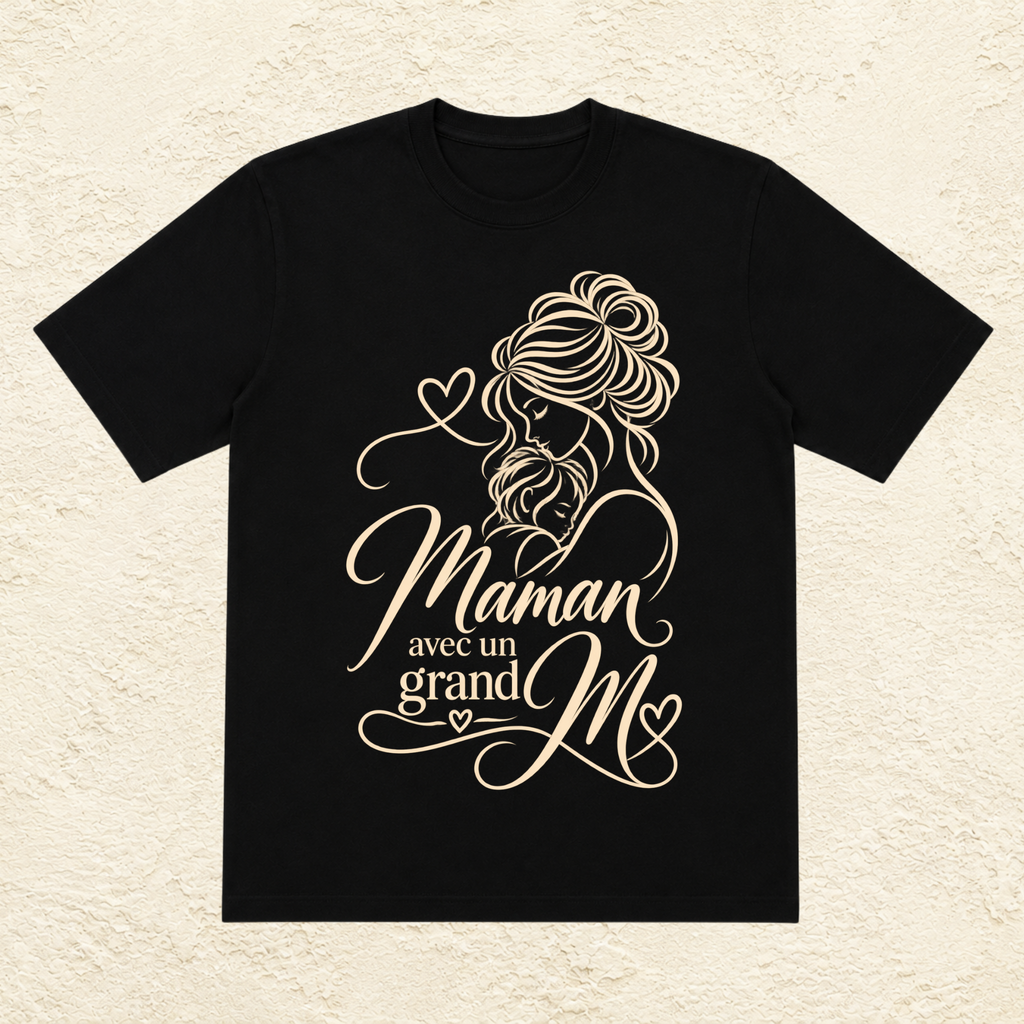 T-shirt Femme illustré « Maman avec un grand M »