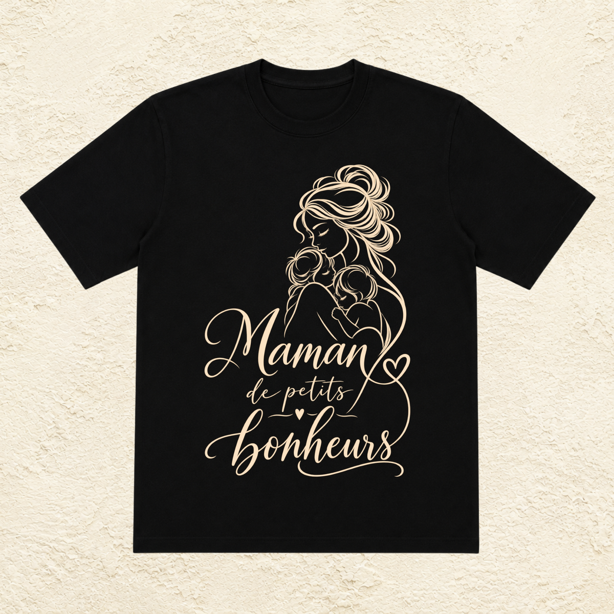 T-shirt Femme illustré « Maman de petits bonheurs »