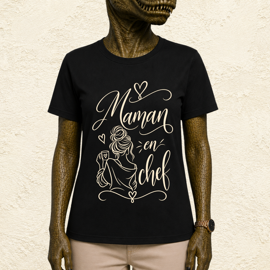 T-shirt Femme illustré « Maman en chef »