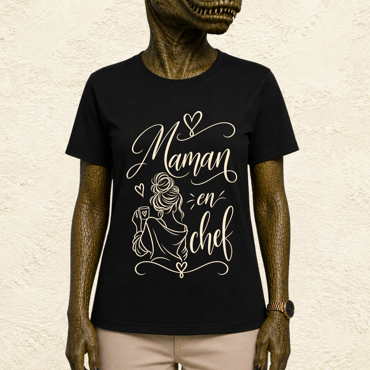 T-shirt Femme illustré « Maman en chef »