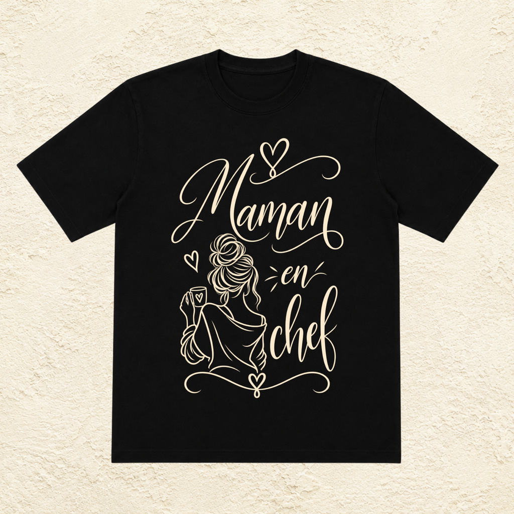 T-shirt Femme illustré « Maman en chef »